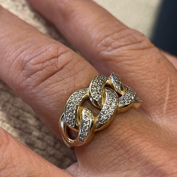 Macy's Jewelry - Pre-loved 14K Gold Cuban Link CZ Ring